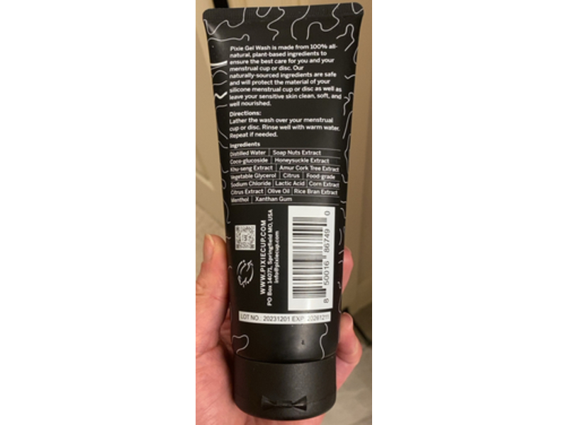 Pixie Cup Gel Wash Menstrual Cup Cleanser, 6.8 oz/200 mL