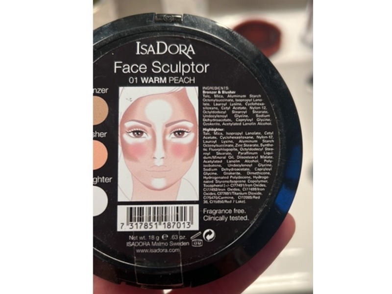 Isadora Face Sculptor, 01 Warm Peach, 0.63 oz/18 g