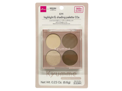 Daiso Kyumme KM Highlight & Shading Palette, 02a Ivory Beige, 0.23 oz/6.6 g