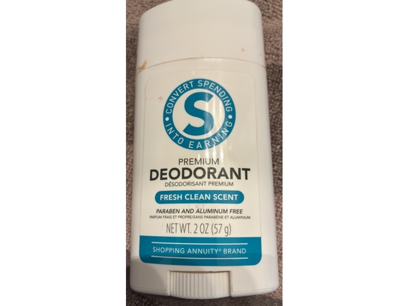Shopping Annuity Brand Premium Deodorant, Fresh Clean Scent, 2 oz/57 g
