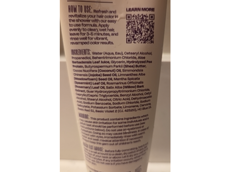 Overtone Color Depositing Daily Conditioner, Royal Plum, 4.5 fl oz/133 mL