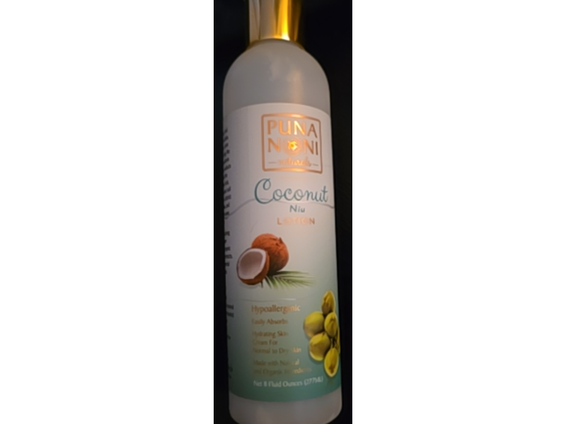 Puna Noni Naturals Niu Lotion, Coconut, 8 fl oz/277 mL