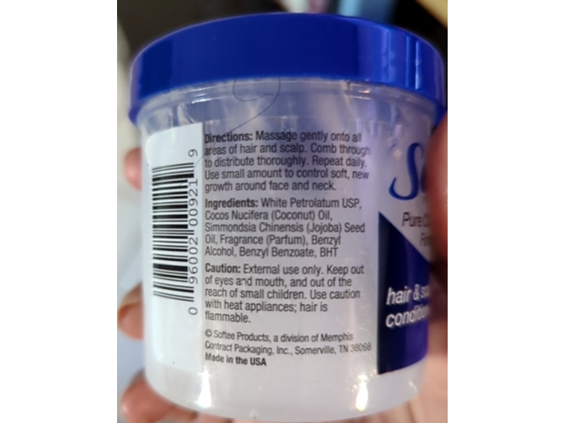 Softee Hair & Scalp Conditioner, Coconut Oil, 5 oz/141 g