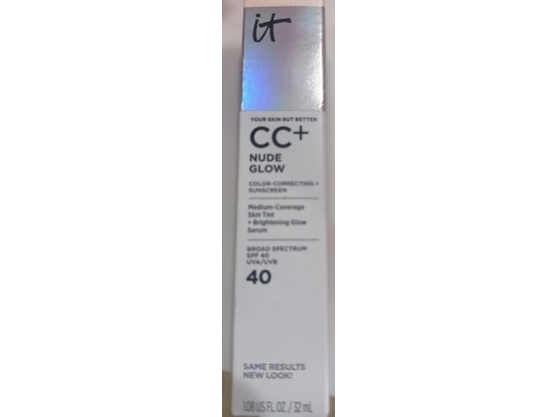 IT Cosmetics CC+ Nude Glow Foundation, 09 Light Cool, SPF 40, 1.08 fl oz/32 mL