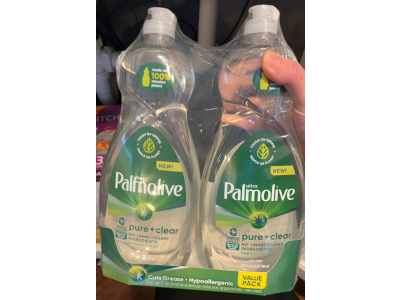 Palmolive Ultra Pure + Clear Liquid Dish Soap, 32.5 fl oz/961 mL, Pack Of 2