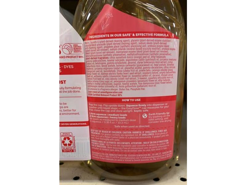 Seventh Generation Easy Dose Laundry Detergent, Tropical Grove Scent, 66 Loads, 23.1 fl oz/683 mL