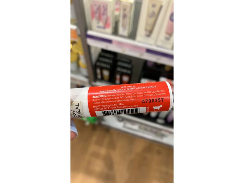 Dionis Goat Milk Skincare, Lip Balm Peppermint Twist, 0.28 oz/8 g