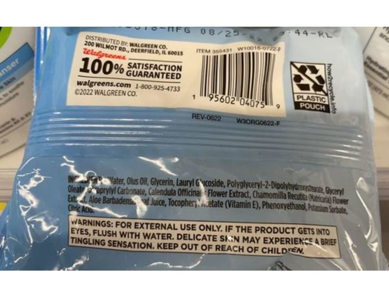 Walgreens Gentle Cleansing Cloths, 25 Count