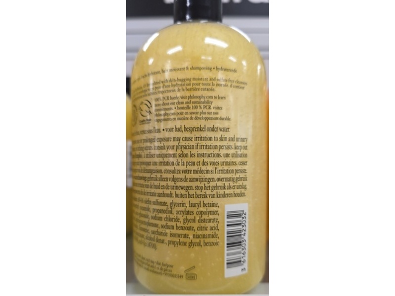Philosophy Hydrating Shower Gel, Iced Mint Lemonade, 16 fl oz/480 mL