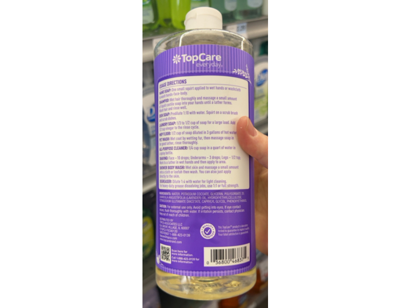 TopCare Everyday Castile Soap, Lavender, 32 fl oz/946 mL