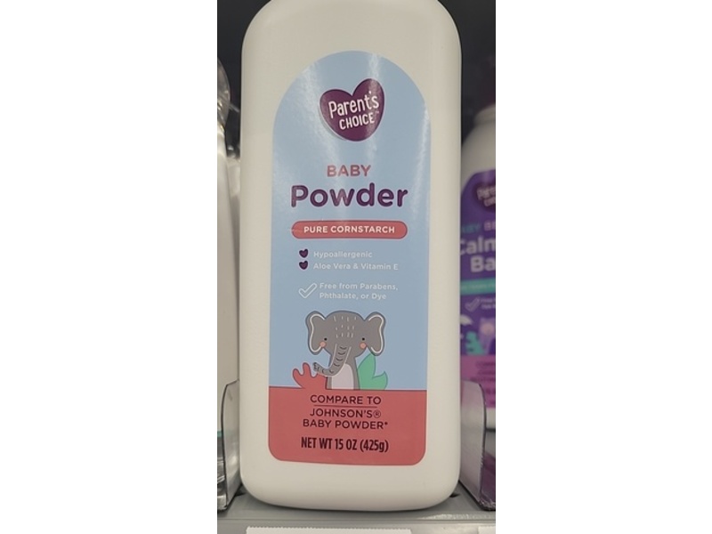 Parent's Choice Baby Powder, Pure Cornstarch, 15 oz/425 g