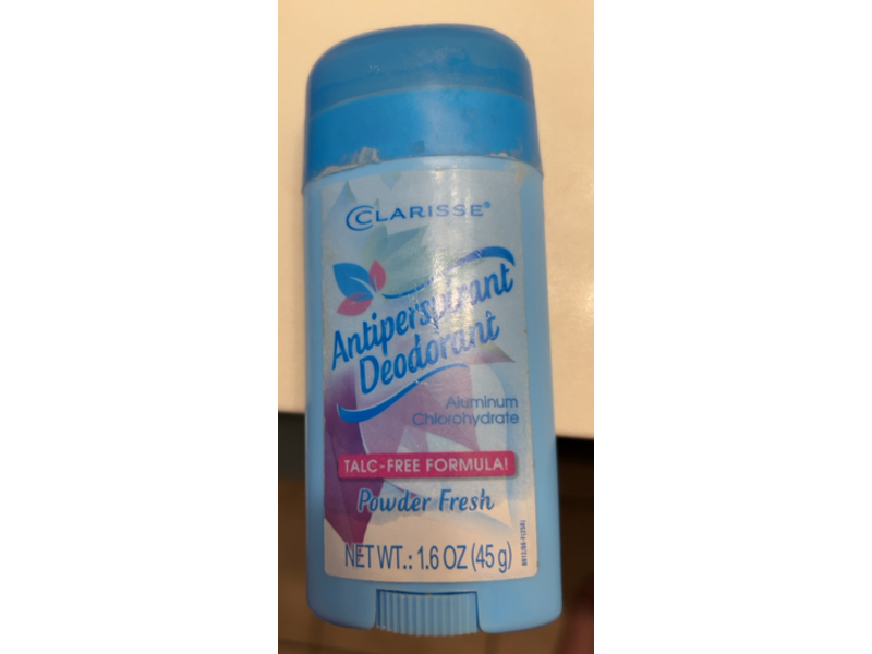 Clarisse Antiperspirant Deodorant, Powder Fresh, 1.6 oz/45 g