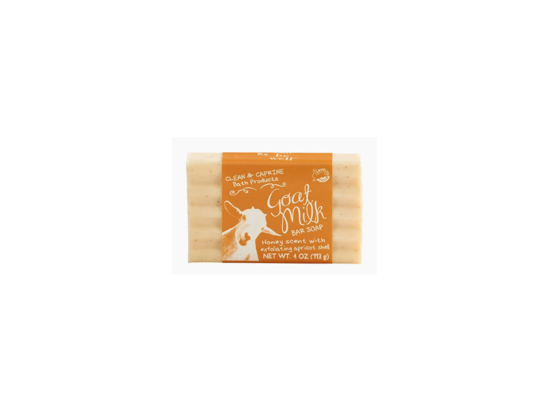 San Francisco Saltt Company Clean & Caprine Goat Milk Bar Soap, Honey Scent + Exfoliating Apricot Shell, 4 oz/113 g