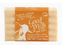 San Francisco Saltt Company Clean & Caprine Goat Milk Bar Soap, Honey Scent + Exfoliating Apricot Shell, 4 oz/113 g - thumbnail 1