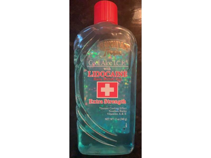 Hawaiian Tropic Cool Aloe I.C.E With Lidocaine Burn Relief Gel, Extra Strength, 12 oz