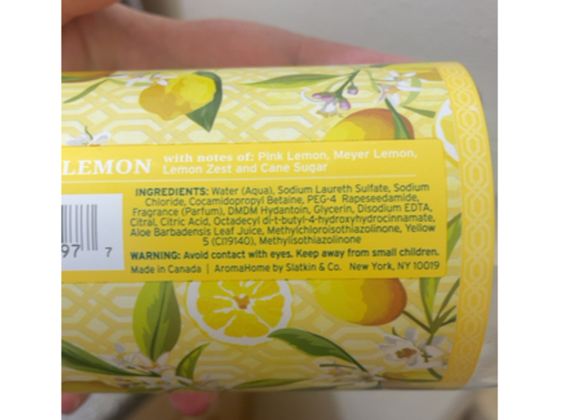 Aroma Home By Slatkin & Co. Luxury Hand Soap, Coastal Lemon, 16.9 fl oz/500 mL