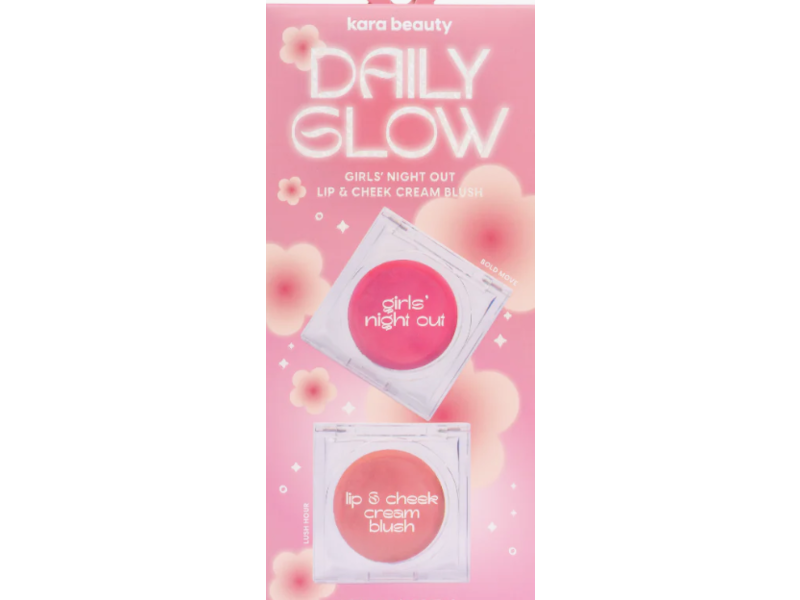 kara Beauty Daily Glow Girls Night Out Lip & Cheek Cream Blush, Bols Move + Lush Hour, 0.141 oz/4 g