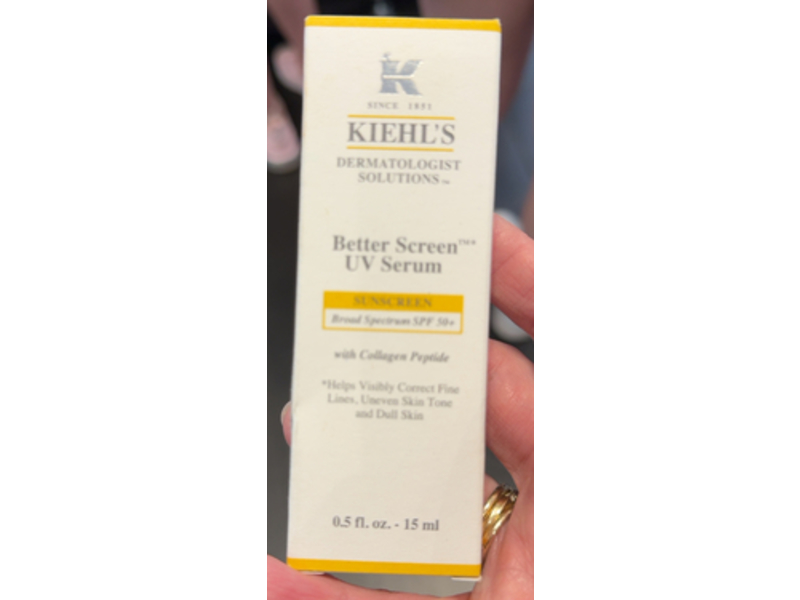 Kiehl's Better Screen Uv Serum Sunscreen, SPF 50+ Collagen Peptide, 0.5 fl oz/15 mL