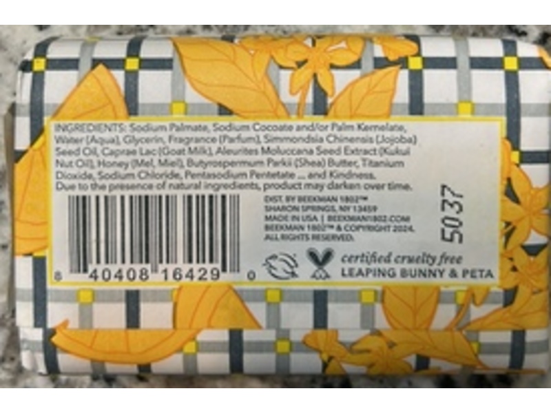 Beekman 1802 Goat Milk Soap, Honey & Orange Blossom, 3.5 oz/99 g