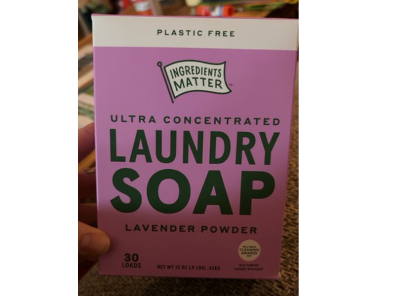 Ingredients Matter Ultra Concentrated Powder Laundry Soap, Lavender, 30 Loads, 15 oz/0.42 kg