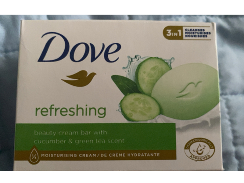 Dove Refreshing 3 In 1 Beauty Cream Bar, Cucumber & Green Tea, 90 g