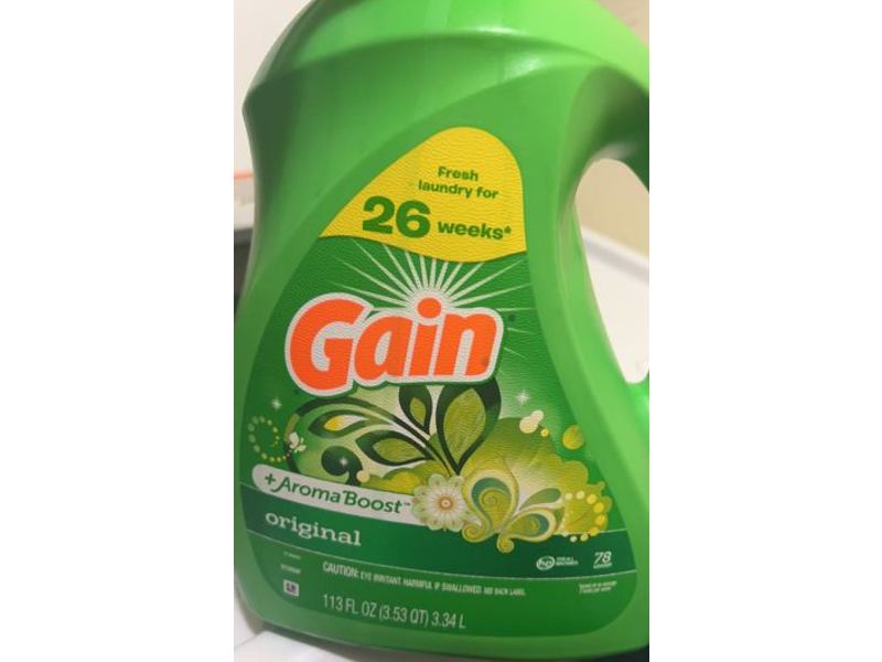 Gain + Aroma Boost Liquid Laundry Detergent, Original, 78 Loads, 113 fl oz/3.34 L