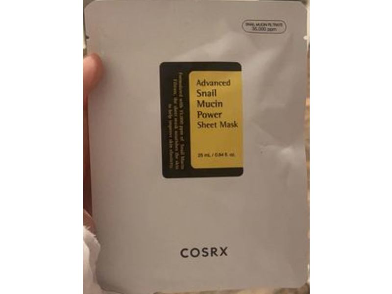 Cosrx Advanced Snail Mucin Power Sheet Mask, 0.84 fl oz/25 mL, Pack Of 10