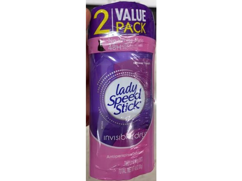 Lady Speed Stick Invisible Dry, Antiperspirant And Deodorant Stick, Twin Pack, 4.6 oz / 130 g