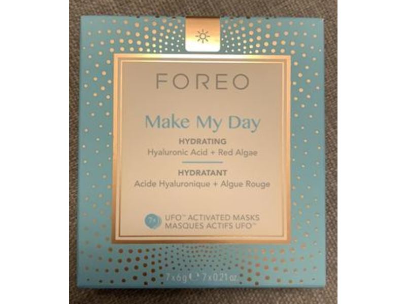 Foreo Make My Day Hydrating Ufo-Activated Mask, Hyaluronic Acid + Red Algae, 7 Ct