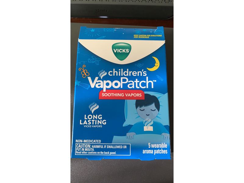 Vicks VapoPatch with Long Lasting Soothing Vicks Vapors for Children Ages 6+, 2 boxes of 5, 10 total patches