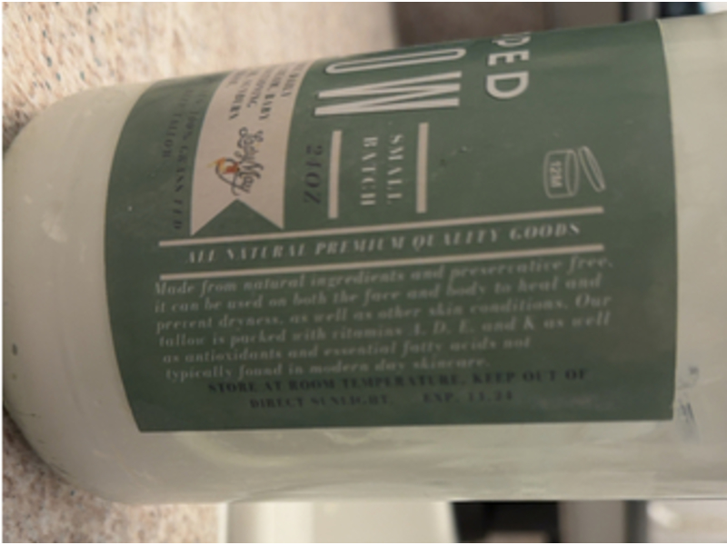 Lady May Tallow Whipped Tallow Daily Moisturizer, 100 % Grass Fed Beef, 24 oz