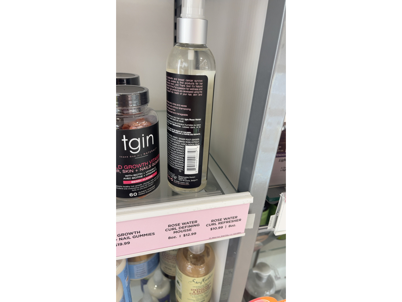 Tgin Rose Water Curl Refresher, 8 fl oz/236 mL