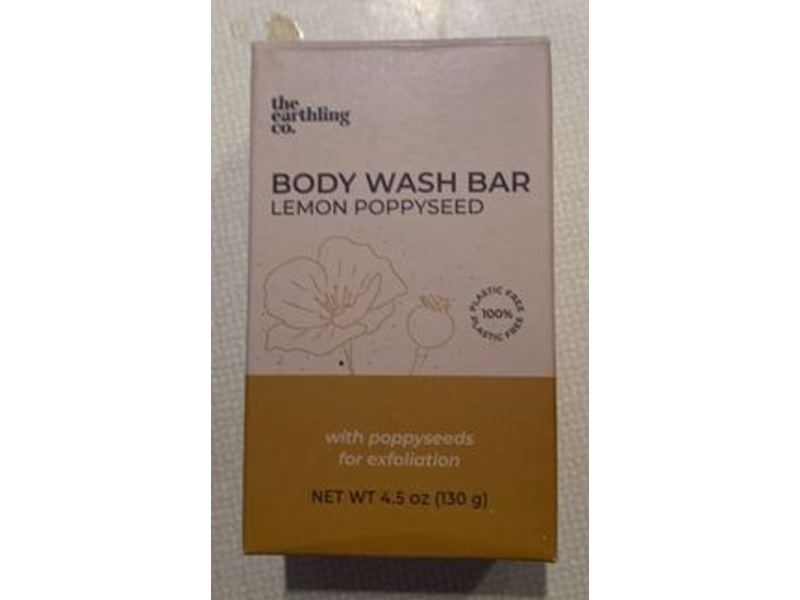 The Earthling Co. Body Wash Bar, Lemon Poppyseeds, 4.5 oz/130 g
