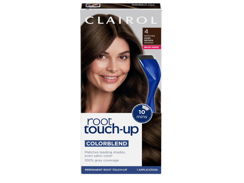 Clairol ColorBlend Permanent Root Touch-Up, 4 Dark Brown, 1 Application