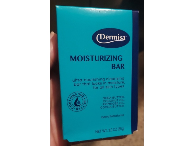 Dermisa Moisturizing Bar, Shea Butter + Coconut Oil + Primrose Oil & Cocoa Butter, 3 fl oz/85 g