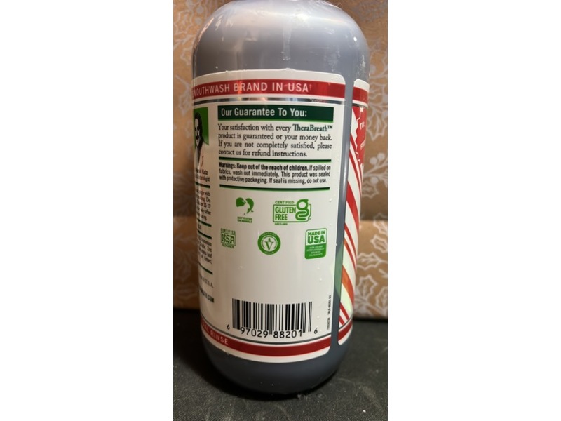 TheraBreath Oral Rinse, Peppermint Kiss, 16 fl oz/473 mL