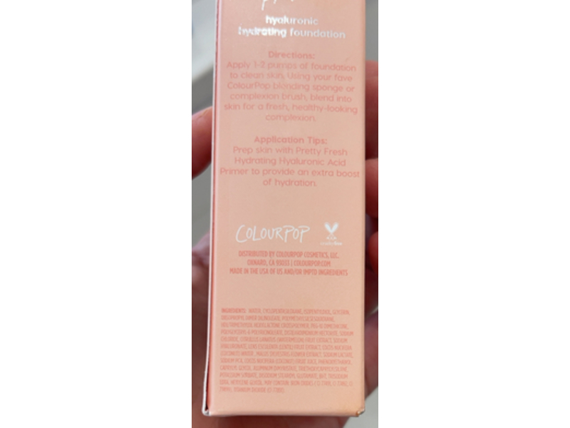 Colourpop Pretty Fresh Hyaluronic Hydrating Foundation, Medium 80W, 1.00 fl oz/30.0 mL