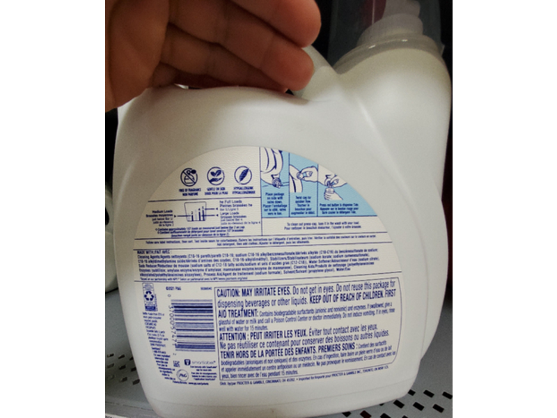 Tide Liquid Laundry Detergent, Free & Gentle, 107 Loads, 154 fl oz/5.55 L