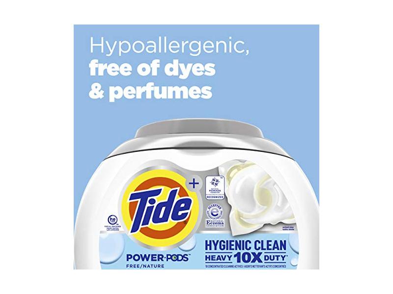 Tide Plus Hygienic Clean Power Pods Laundry Detergent, Free/Nature, 63 Loads, 107 oz/3.04 kg