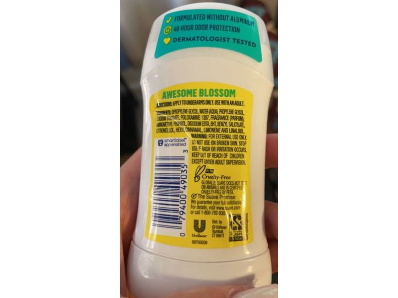 Suave Fresh Vibes Deodorant, Awesome Blossom, 1.2 oz/35 g