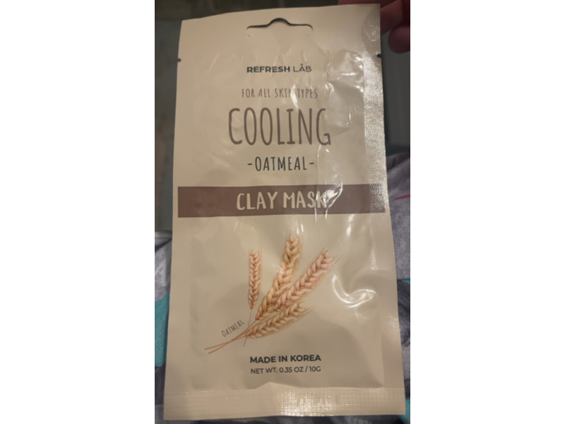 Refresh Lab Cooling Clay Mask, Oatmeal, 0.35 oz/10 g