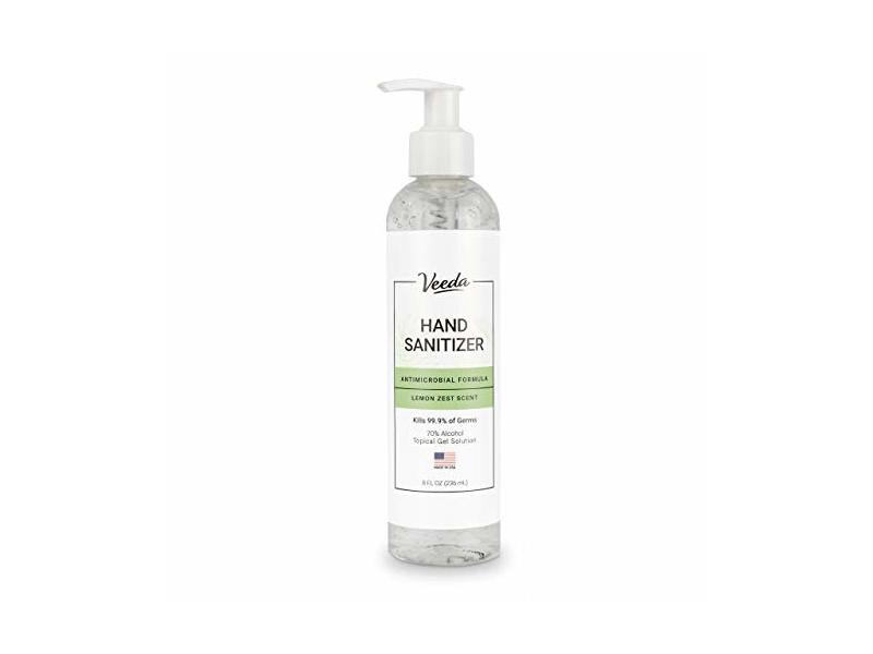 Veeda Hand Sanitizer, Lemon Zest Scent, 8 fl oz/236 mL