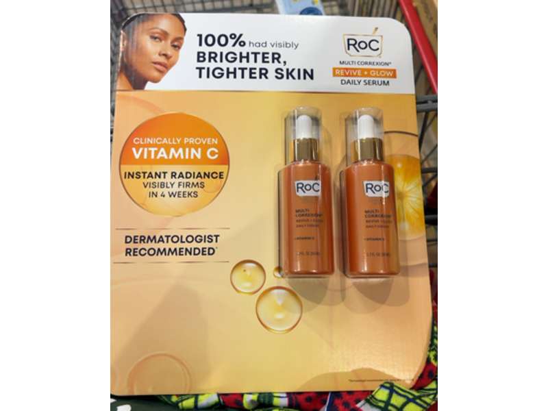 Roc Multi Correxion Revive Glow Daily Serum, Vitamin C, 1.7 fl oz, 50 mL, Pack Of 2