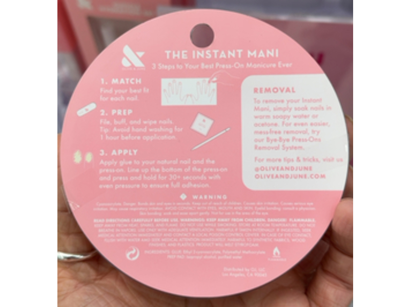 Olive & June Press-on Nails Medium, 100% Chance Blue, 42 Count