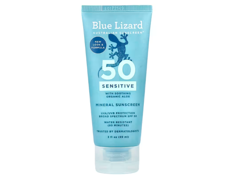 Blue Lizard Mineral Sunscreen, Soothing Aloe, SPF 50, 3 fl oz/89 mL