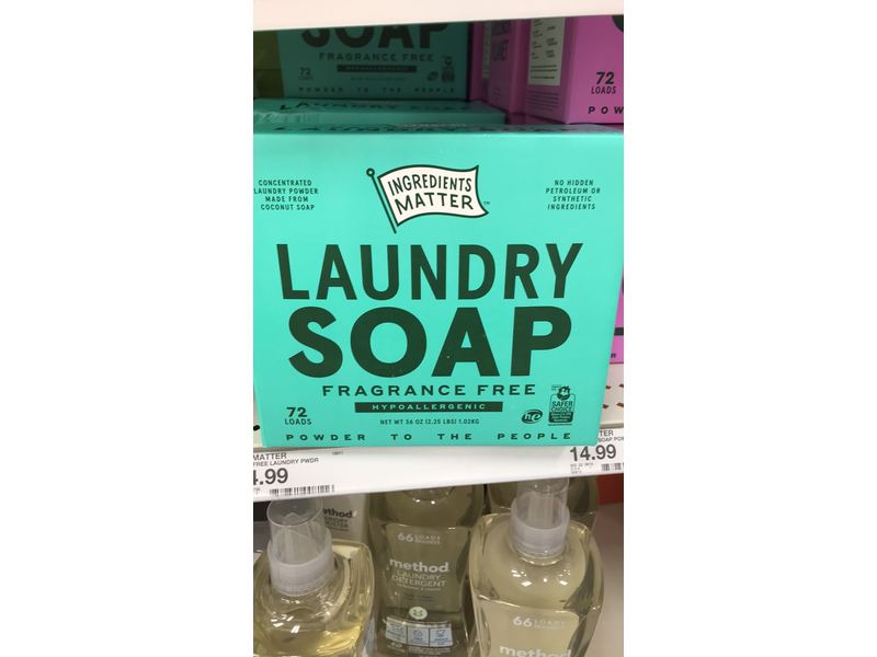 Ingredients Matter Laundry Soap, Fragrance Free, 36 oz, 72 Loads