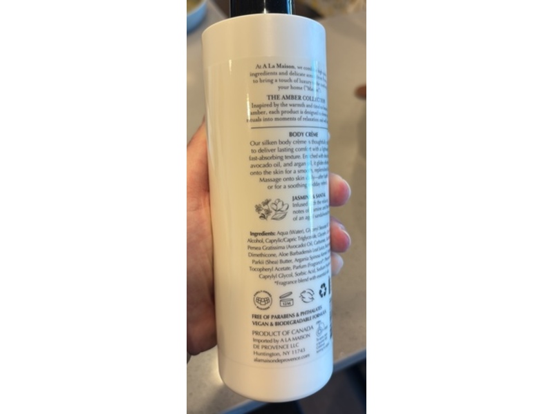 A La Maison De Provence Body Cream, Jasmine & Santal, 12 fl oz/355 mL