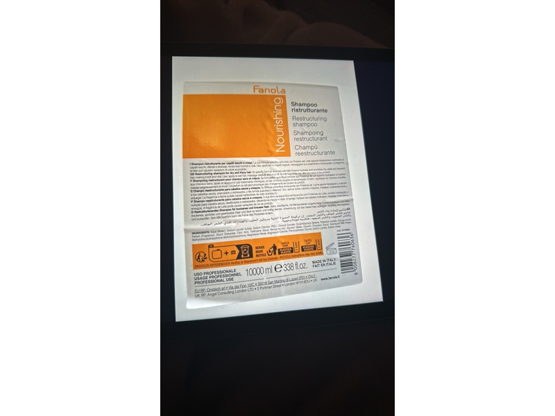 Fanola Nourishing Restructuring Shampoo, 338 fl oz/10000 mL