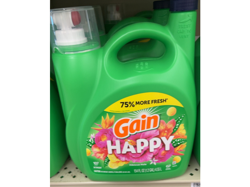 Gain Liquid Laundry Detergent, Hibiscus Hula, 107 Loads, 154 fl oz/4.55 L