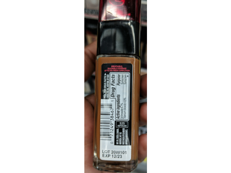 L'Oreal Paris Infallible 32h Fresh Wear Foundation, SPF 25, Deep Golden, 1,0 fl oz/30 mL